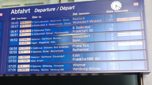 Departures board in Berlin's Hauptbahnhof