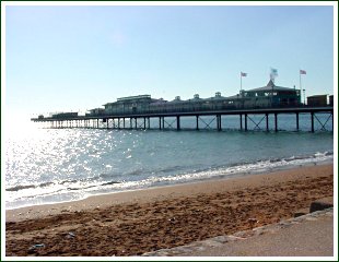 A photo of Paignton beach and pier