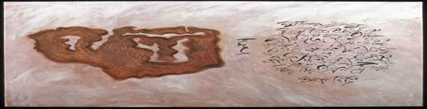 Paintings by Peggy Shearn inspired by language and writing systems