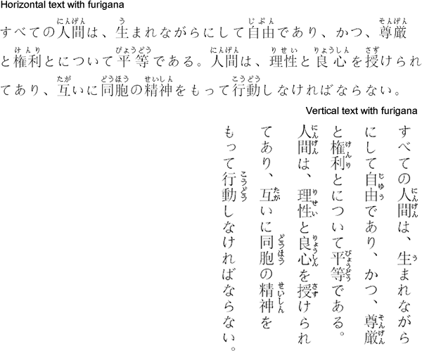 Japanese text with furigana
