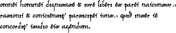 Sample text in the Visigothic script