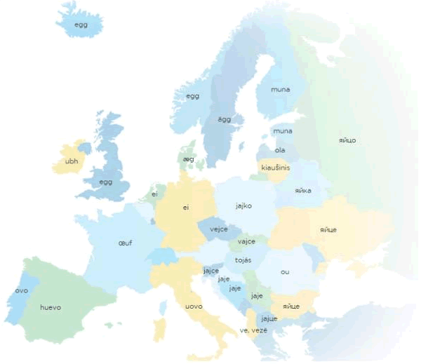 Egg in various European languages