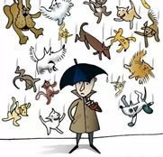 It's raining cats and dogs - from: http://www.memecenter.com/fun/1390959/it-amp-039-s-raining-cats-and-dogs