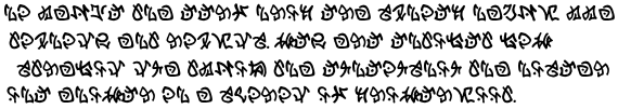 Sample text in the Atlantean alphabet