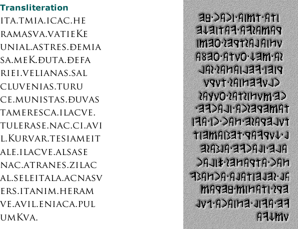 Sample text in Etruscan