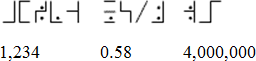 Samples of numerals in the Four Segment Alphabet