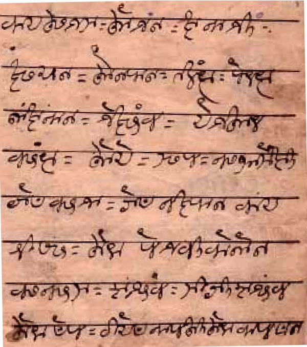 Sample text in the Gunjala Gondi script