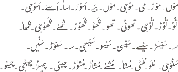 Sample text in Indus Kohistani