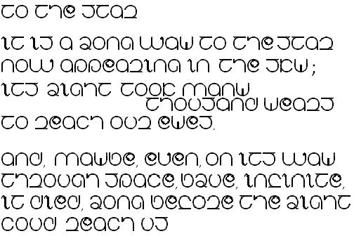 Sample text in Lupanesque (in English in upper case)