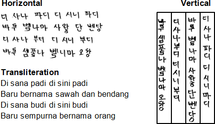 Sample text in Maula (Pantun - Malay Classical Poem)