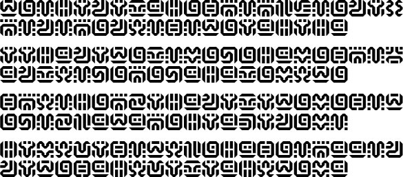 Sample text in Sheikah (in Japanese)