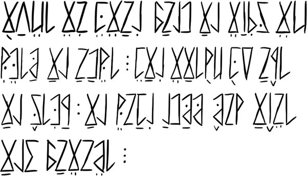 Sample text in Saturnian