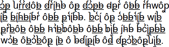 Sample text in the Belvar Alphabet
