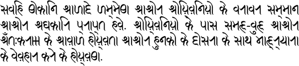 Sample text in Bhojpuri (Kaithi alphabet)