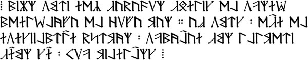 Sample text in Cirth for Hungarian