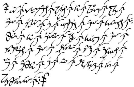 Sample text in the Ling'amon' script in English