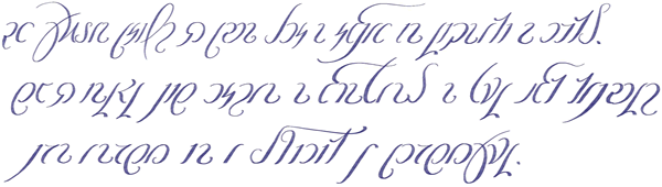 Sample text in cursive Shavian