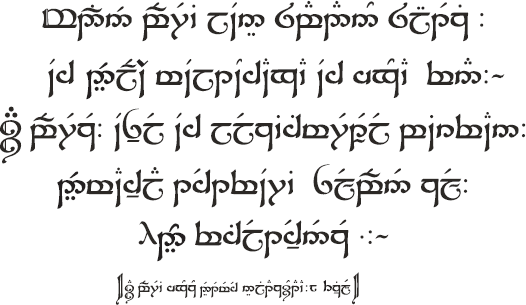 Sample text in Tengwar mode for Hungarian