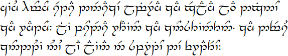 Sample text in Tengwar for Esperanto