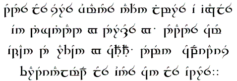 Sample text in Tengwar for Spanish