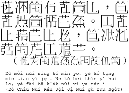 Sample text in Trantanese