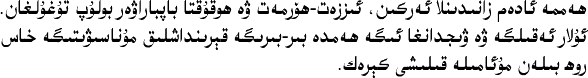 Sample text in Uyghur (Arabic alphabet)