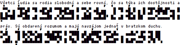 Sample text in Slovak in YDADY code