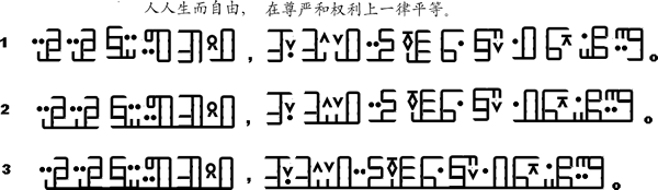 Sample text in the ZhongHua Yu Zi