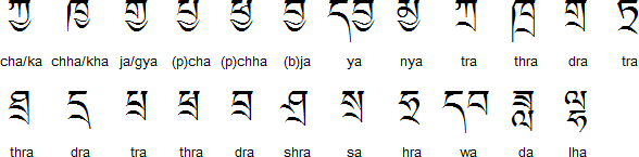 Dzongkha conjunct consonants
