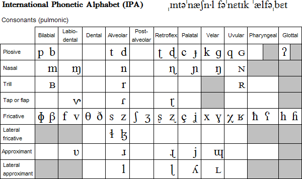 International Phonetic Alphabet Ipa