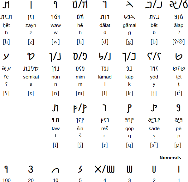 Nabataean script and numerals