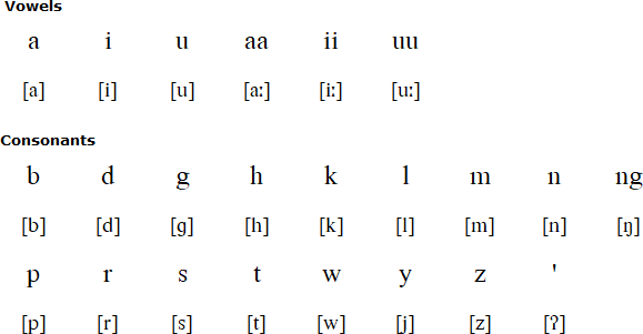 Latin alphabet for Porohanon